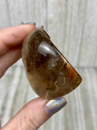 Rutile Smoky Quartz Semi-Polished Free Form High Grade from Curious Muse Crystals Tagged with clear, clear brazil quartz, crystal energy, crystal lens, genuine crystal, hide-notify-btn, polished, quartz, reiki crystal, reiki healing, rutile