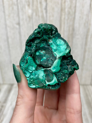 Malachite High Grade Polished Chunk from Curious Muse Crystals Tagged with Copper Stone, Crystal Healing, Dark Green Stone, Genuine Crystal, green, Hearth Chakra, hide-notify-btn, high grade, Malachite, Manifestation, Mineral Collection, Natural Mineral, polished, Raw Mineral