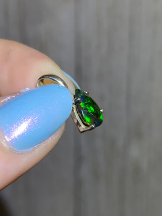 Black Opal in Sterling Silver Pendant from Curious Muse Crystals Tagged with black opal, crystal healing, Crystal Jewelry, energy work, flashy opal, hide-notify-btn, opal, opal crystal pendant, reiki crystal, Sterling, sterling silver, witchy jewelry