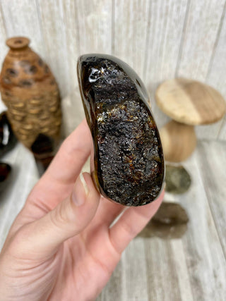 Lion's Mane Sumatran Amber | High Quality Collectors Grade Amber from Curious Muse Crystals Tagged with amber, brown, Crystal healing, fine mineral, fossil, fossilized amber, genuine crystal, hide-notify-btn, mineral specimen, real amber, sulfur, uv reactive