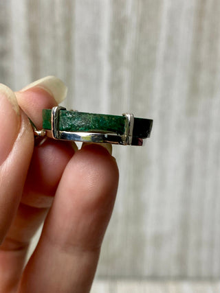 Malachite Slice in Sterling Silver Pendant from Curious Muse Crystals Tagged with copper malachite, green, hide-notify-btn, malachite, necklace, Pendant, sterling silver