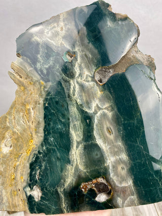 Ocean Jasper Slab | Unique Patterns from Curious Muse Crystals Tagged with Crystal healing, drusy pocket, hide-notify-btn, jasper, Madagascar mineral, mineral collection, natural mineral, ocean jasper, Orbicular jasper, peace and calming, purple, reiki healing, slab, white