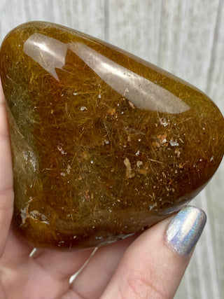 Rutile Quartz Polished Free Form High Grade from Curious Muse Crystals Tagged with clear, clear brazil quartz, crystal energy, crystal lens, genuine crystal, hide-notify-btn, polished, quartz, reiki crystal, reiki healing, rutile