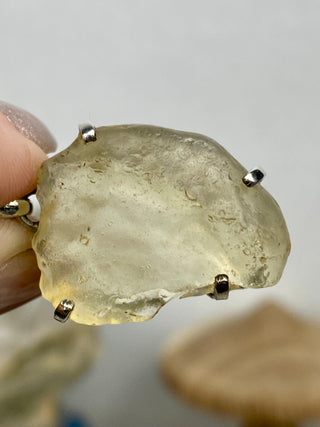 Libyan Desert Glass in Sterling Silver Pendant from Curious Muse Crystals Tagged with desert glass, hide-notify-btn, libya, necklace, Pendant, sterling silver, tektite, yellow
