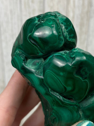 Malachite High Grade Polished Chunk from Curious Muse Crystals Tagged with Copper Stone, Crystal Healing, Dark Green Stone, Genuine Crystal, green, Hearth Chakra, hide-notify-btn, high grade, Malachite, Manifestation, Mineral Collection, Natural Mineral, polished, Raw Mineral