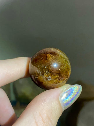 Rutile Sphere - High Grade Red and Gold Rutilated Quartz from Curious Muse Crystals Tagged with Brazilian Quartz, clear quartz, crystal energy, crystal sphere, hide-notify-btn, inclusion quartz, quartz, reiki healing, rutile, sphere