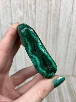 Malachite High Grade Polished Chunk from Curious Muse Crystals Tagged with Copper Stone, Crystal Healing, Dark Green Stone, Genuine Crystal, green, Hearth Chakra, hide-notify-btn, high grade, Malachite, Manifestation, Mineral Collection, Natural Mineral, polished, Raw Mineral