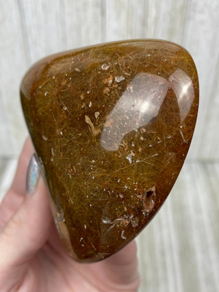 Rutile Quartz Polished Free Form High Grade from Curious Muse Crystals Tagged with clear, clear brazil quartz, crystal energy, crystal lens, genuine crystal, hide-notify-btn, polished, quartz, reiki crystal, reiki healing, rutile