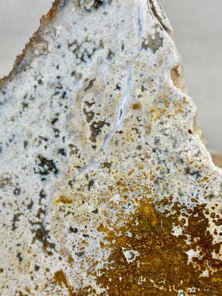 Ocean Jasper Slab | Pastel Colors from Curious Muse Crystals Tagged with Crystal healing, drusy pocket, hide-notify-btn, jasper, Madagascar mineral, mineral collection, natural mineral, ocean jasper, Orbicular jasper, peace and calming, purple, reiki healing, slab, white