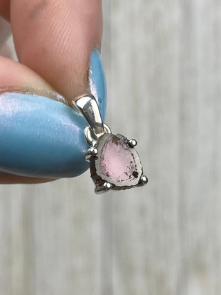Tourmaline in Sterling Silver Pendant from Curious Muse Crystals Tagged with crystal healing, Crystal Jewelry, energy work, hide-notify-btn, pink, red, Sterling, sterling silver, tourmaline