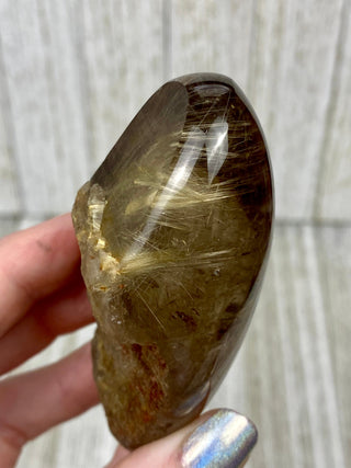 Rutile Citrine Quartz Semi-Polished Free Form High Grade from Curious Muse Crystals Tagged with clear, clear brazil quartz, crystal energy, crystal lens, genuine crystal, hide-notify-btn, polished, quartz, reiki crystal, reiki healing, rutile