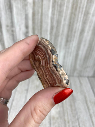Rhodochrosite Slab from Argentina from Curious Muse Crystals Tagged with crystal, Crystal healing, crystal plate, hide-notify-btn, pink, pink crystal, reiki healing, rhodochrosite, slab, slice