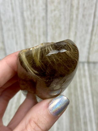 Rutile Citrine Quartz Semi-Polished Free Form High Grade from Curious Muse Crystals Tagged with clear, clear brazil quartz, crystal energy, crystal lens, genuine crystal, hide-notify-btn, polished, quartz, reiki crystal, reiki healing, rutile