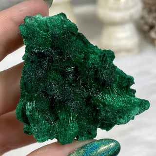 Velvet Malachite Cluster | Fibrous Green Copper Based Crystal from Curious Muse Crystals Tagged with Copper Stone, Crystal Healing, Dark Green Stone, Genuine Crystal, green, Hearth Chakra, hide-notify-btn, Malachite, Manifestation, Mineral Collection, Natural Mineral, Prosperity Wealth, Raw Mineral, Reiki Healing