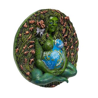 Mother Gaia Wall Plaque from Curious Muse Crystals Tagged with gaia, millennial gaia, mother earth, sacred space, statue, wall decor