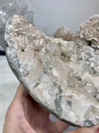 Apophyllite on Chalcedony with Pink Inclusions | India from Curious Muse Crystals Tagged with apophyllite, chalcedony, clear, hide-notify-btn, pink, raw, zeolite