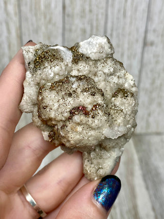 Calcite with Chalcopyrite | Cozamin Mine, Zacatecas, Mexico from Curious Muse Crystals Tagged with calcite, chalcopyrite, clear, fine mineral, gold, hide-notify-btn, mexico, raw