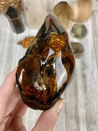 Lion's Mane Sumatran Amber | High Quality Collectors Grade Amber from Curious Muse Crystals Tagged with amber, brown, Crystal healing, fine mineral, fossil, fossilized amber, genuine crystal, hide-notify-btn, mineral specimen, real amber, sulfur, uv reactive