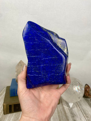 Dark Blue Lapis Lazuli Slab | Sparkly Pyrite Flakes from Curious Muse Crystals Tagged with blue, crown chakra, gold, hide-notify-btn, inspiration, lapis, Lapis lazuli, pyrite, ultramarine, wisdom