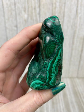 Malachite High Grade Polished Chunk from Curious Muse Crystals Tagged with Copper Stone, Crystal Healing, Dark Green Stone, Genuine Crystal, green, Hearth Chakra, hide-notify-btn, high grade, Malachite, Manifestation, Mineral Collection, Natural Mineral, polished, Raw Mineral