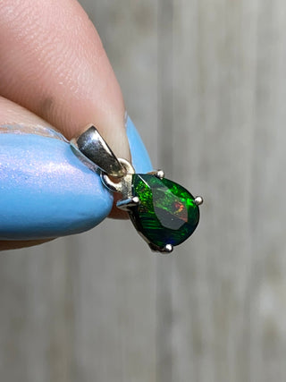 Black Opal in Sterling Silver Pendant from Curious Muse Crystals Tagged with black opal, crystal healing, Crystal Jewelry, energy work, flashy opal, hide-notify-btn, opal, opal crystal pendant, reiki crystal, Sterling, sterling silver, witchy jewelry