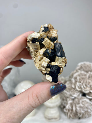 Mixed Raw Specimen from Malawi | Feldspar, Aegirine, Smoky Quartz from Curious Muse Crystals Tagged with aegirine, black, Crystal healing, Feldspar, fine mineral, genuine crystal, Malawi mineral, mineral collection, natural mineral, raw, raw specimen, smoky quartz, tourmaline