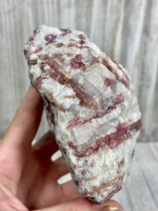 Pink Rubellite Tourmaline in Albite | Brazil from Curious Muse Crystals Tagged with Albite, brazil, hide-notify-btn, pink, raw, rubellite, tourmaline