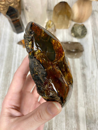 Lion's Mane Sumatran Amber | High Quality Collectors Grade Amber from Curious Muse Crystals Tagged with amber, brown, Crystal healing, fine mineral, fossil, fossilized amber, genuine crystal, hide-notify-btn, mineral specimen, real amber, sulfur, uv reactive