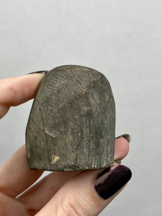 Black Galaxy Amethyst Cut Base | Brazil from Curious Muse Crystals Tagged with amethyst, black, cut base amethyst, extra dark amethyst, goethite amethyst, hematite amethyst, hide-notify-btn, purple, raw, unique amethyst