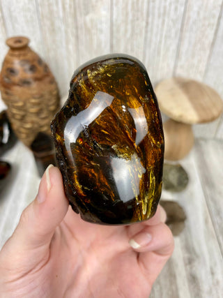 Lion's Mane Sumatran Amber | High Quality Collectors Grade Amber from Curious Muse Crystals Tagged with amber, brown, Crystal healing, fine mineral, fossil, fossilized amber, genuine crystal, hide-notify-btn, mineral specimen, real amber, sulfur, uv reactive