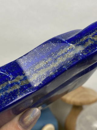 Dark Blue Lapis Lazuli Slab | Sparkly Pyrite Flakes from Curious Muse Crystals Tagged with blue, crown chakra, gold, hide-notify-btn, inspiration, lapis, Lapis lazuli, pyrite, ultramarine, wisdom