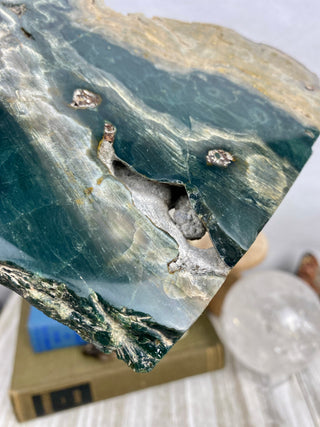 Ocean Jasper Slab | Unique Patterns from Curious Muse Crystals Tagged with Crystal healing, drusy pocket, hide-notify-btn, jasper, Madagascar mineral, mineral collection, natural mineral, ocean jasper, Orbicular jasper, peace and calming, purple, reiki healing, slab, white