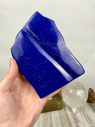 Dark Blue Lapis Lazuli Slab | Sparkly Pyrite Flakes from Curious Muse Crystals Tagged with blue, crown chakra, gold, hide-notify-btn, inspiration, lapis, Lapis lazuli, pyrite, ultramarine, wisdom