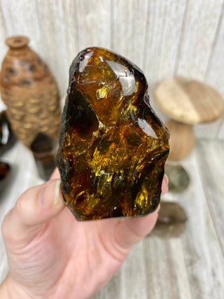 Lion's Mane Sumatran Amber | High Quality Collectors Grade Amber from Curious Muse Crystals Tagged with amber, brown, Crystal healing, fine mineral, fossil, fossilized amber, genuine crystal, hide-notify-btn, mineral specimen, real amber, sulfur, uv reactive