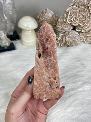 Pink Amethyst Square Base Tower | Brazil from Curious Muse Crystals Tagged with amethyst, carving, Crystal healing, genuine crystal, hide-notify-btn, natural mineral, pink, pink amethyst, polished, reiki crystal, tower