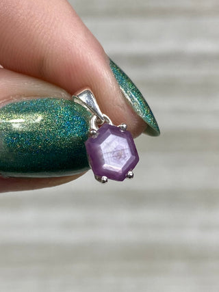 Ruby Facet in Sterling Silver Pendant from Curious Muse Crystals Tagged with asterism, corundum, crystal healing, Crystal Jewelry, energy work, hide-notify-btn, pink, red, ruby, Sterling, sterling silver