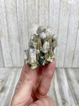 Danburite Raw Crystal Cluster with Chalcopyrite | Caracas, Mexico from Curious Muse Crystals Tagged with clear, crown chakra, Crystal healing, danburite, hide-notify-btn, pink, raw, raw crystal