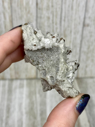 Calcite with Chalcopyrite | Cozamin Mine, Zacatecas, Mexico from Curious Muse Crystals Tagged with calcite, chalcopyrite, clear, fine mineral, gold, mexico, raw