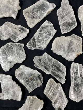 Selenite Raw Slices from Curious Muse Crystals Tagged with china, clear, crystal, raw, raw selenite, selenite