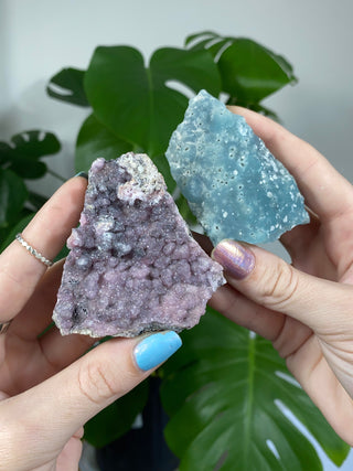 Smithsonite Raw Specimen | Cholx, Santa Eulalia, Mexico from Curious Muse Crystals Tagged with blue, fine mineral, hide-notify-btn, mexico, pink, raw, raw mineral, smithsonite, throat