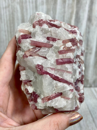 Pink Rubellite Tourmaline in Albite | Brazil from Curious Muse Crystals Tagged with Albite, brazil, hide-notify-btn, pink, raw, rubellite, tourmaline