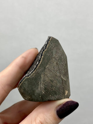 Black Galaxy Amethyst Cut Base | Brazil from Curious Muse Crystals Tagged with amethyst, black, cut base amethyst, extra dark amethyst, goethite amethyst, hematite amethyst, hide-notify-btn, purple, raw, unique amethyst