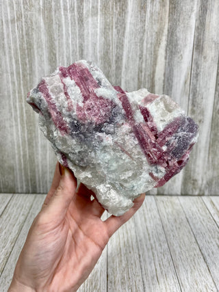 Pink Tourmaline in Albite with Lepidolite | Brazil from Curious Muse Crystals Tagged with Albite, brazil, hide-notify-btn, lepidolite, lithium, pink, raw, rubellite, tourmaline