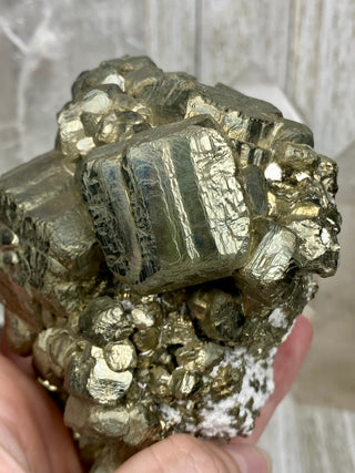 Pyrite Raw Large Termination Cluster | Brazil from Curious Muse Crystals Tagged with fools gold, gold, golden pyrite, money magic, money rock, pyrite, raw, raw crystal, wealth crystal