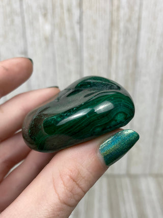 Malachite High Grade Polished Chunk from Curious Muse Crystals Tagged with Copper Stone, Crystal Healing, Dark Green Stone, Genuine Crystal, green, Hearth Chakra, hide-notify-btn, high grade, Malachite, Manifestation, Mineral Collection, Natural Mineral, polished, Raw Mineral