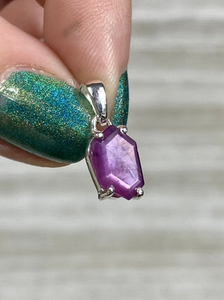Ruby Facet in Sterling Silver Pendant from Curious Muse Crystals Tagged with asterism, corundum, crystal healing, Crystal Jewelry, energy work, hide-notify-btn, pink, red, ruby, Sterling, sterling silver