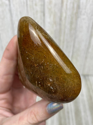 Rutile Quartz Polished Free Form High Grade from Curious Muse Crystals Tagged with clear, clear brazil quartz, crystal energy, crystal lens, genuine crystal, hide-notify-btn, polished, quartz, reiki crystal, reiki healing, rutile