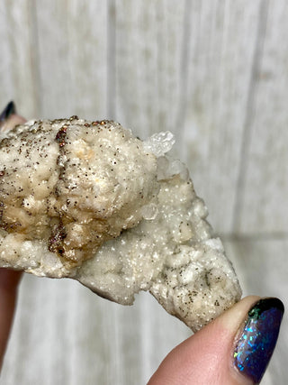 Calcite with Chalcopyrite | Cozamin Mine, Zacatecas, Mexico from Curious Muse Crystals Tagged with calcite, chalcopyrite, clear, fine mineral, gold, hide-notify-btn, mexico, raw