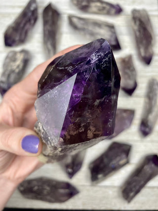 Amethyst Semi-Polished Root | Brazil from Curious Muse Crystals Tagged with amethyst, crystal point, dark purple amethyst, hide-notify-btn, purple, purple crystal, purple Quartz, raw