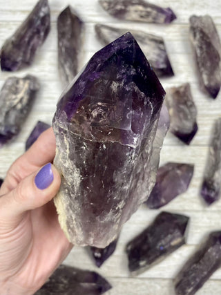 Amethyst Semi-Polished Root | Brazil from Curious Muse Crystals Tagged with amethyst, crystal point, dark purple amethyst, hide-notify-btn, purple, purple crystal, purple Quartz, raw